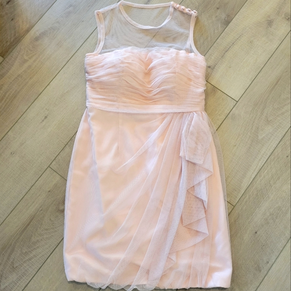 White By‎ Vera Wang wedding bridesmaid Sheer Tulle  Sleeveless Dress Size 12